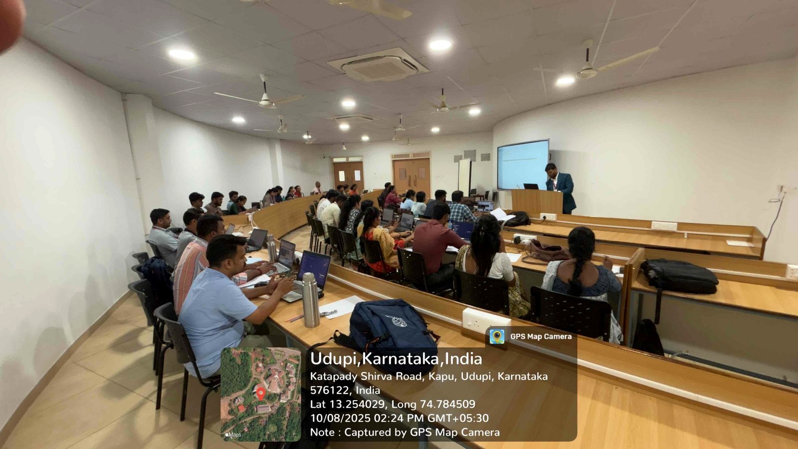 Lecture hall session with participant engagement at SMVITM, Udupi.